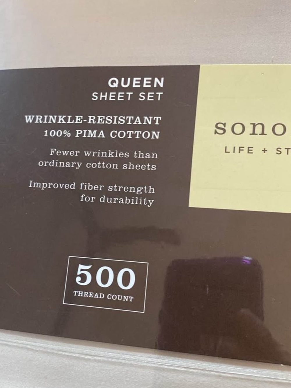 Sonoma Queen Sheet Set in Cream - 500 TC Smooth Finish - Picture 2 of 3